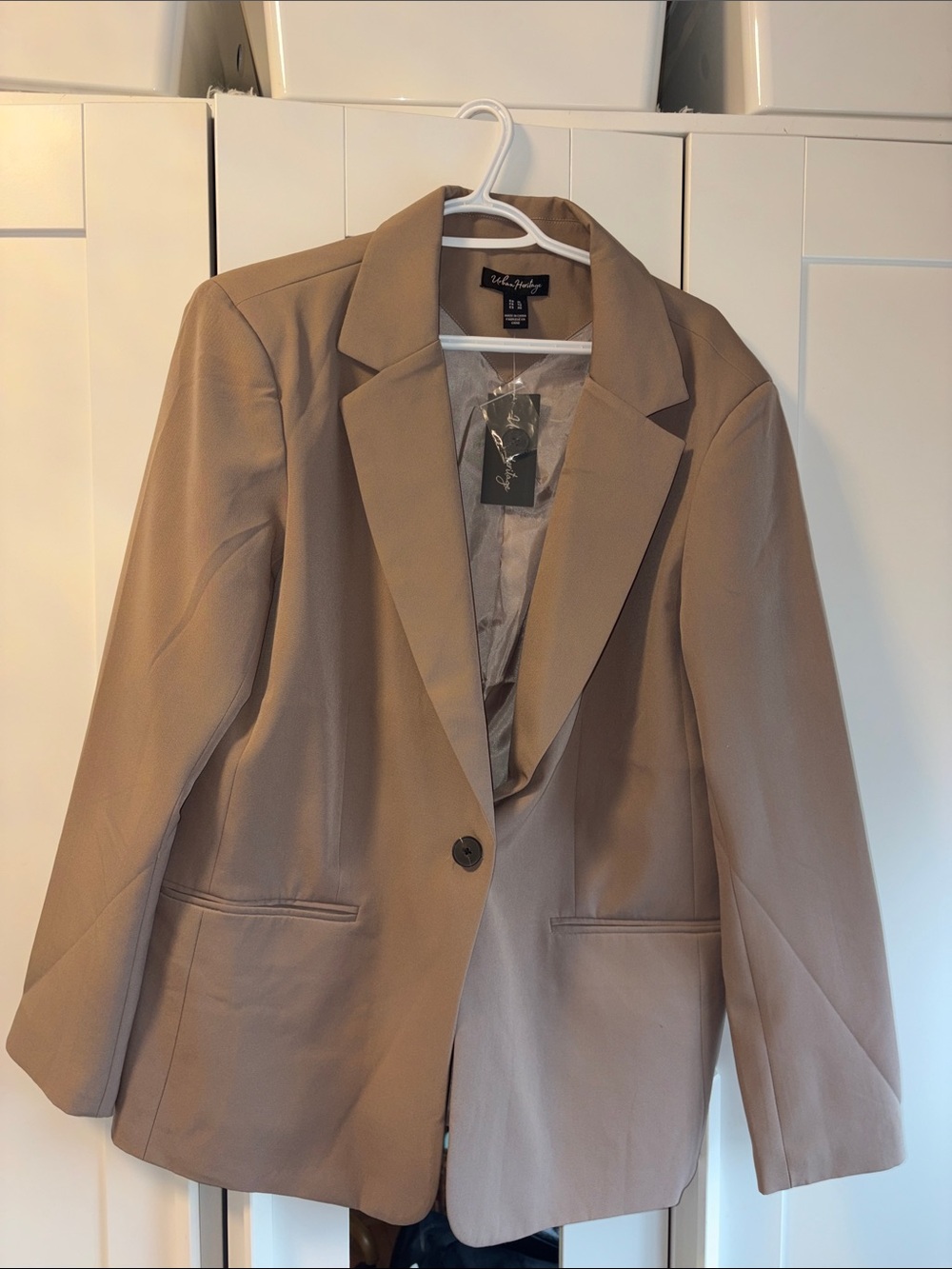 Urban Heritage Taupe Single-Button Blazer